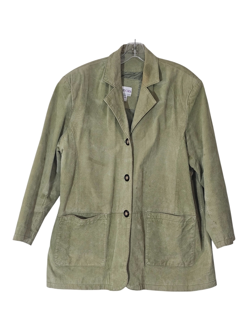 Michael Kathy Mims Cole Leather Suede Jacket Women's 2X Sage Green Vintage Boho
